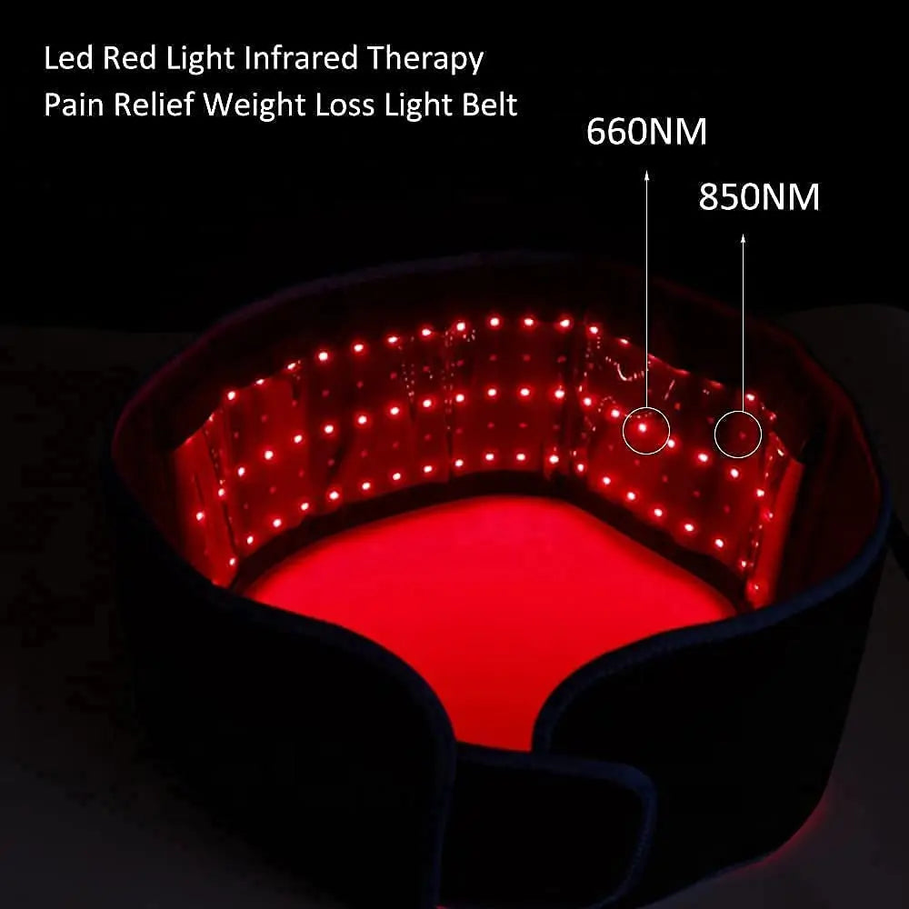 Red ＆Infrared LED Light Therapy Belt 850nm 660nm Back Pain Relief Wrap Burn Fat Wrap Slimming Machine Waist Heat Pad Full Body