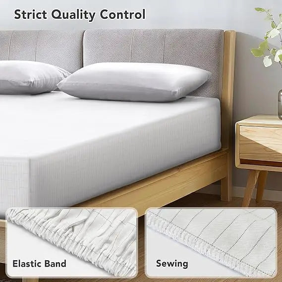 MAXSHARER Grounding 138*190*30cm fitted sheet Conductive silver fiber cover sheet with skirt Earthing bed sheet for Better sleep